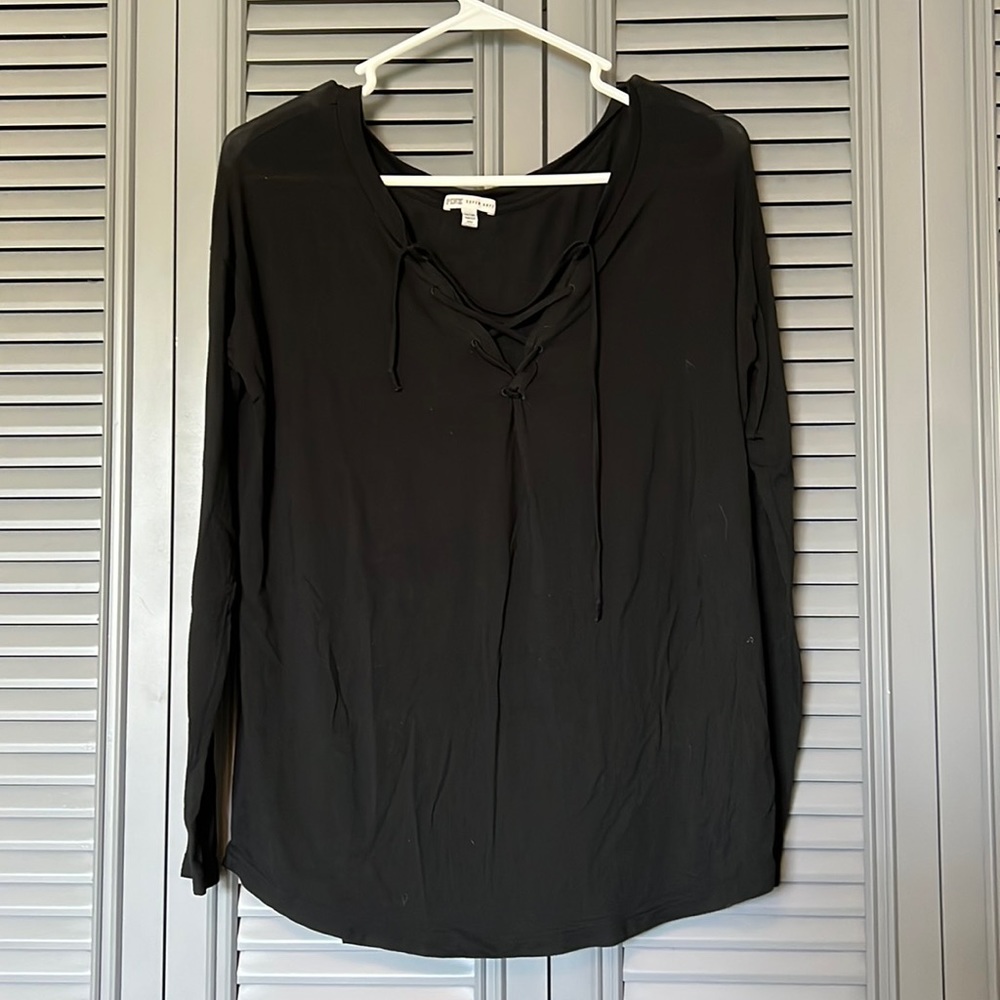Pink : Black Long SleeveSuper Soft Top - XS